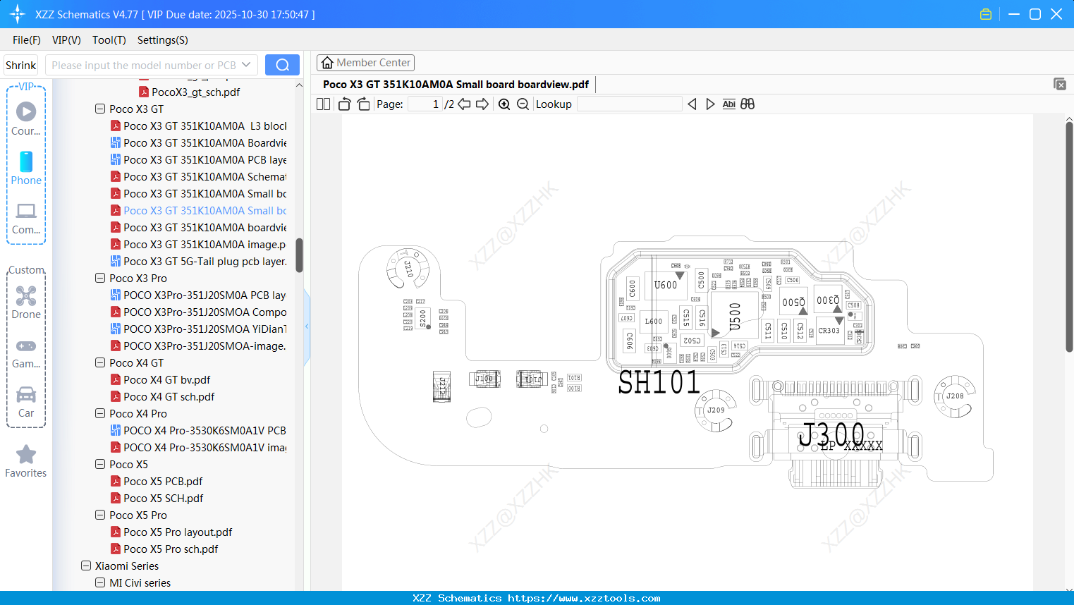 Xiaomi Poco X3 GT 351K10AM0A Small Board Boardview